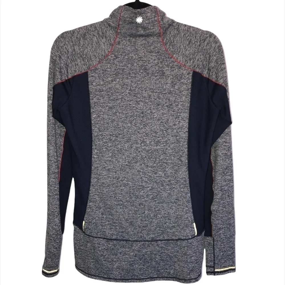 ATHLETA Sweatshirt Small Women's Grey Blue Running Wild 1/2 Zip Pullover